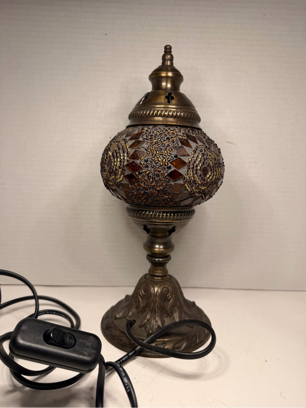 Turkish Mosaic Table Lamp
Size 12.5" Amber Bronze
Bedside Light